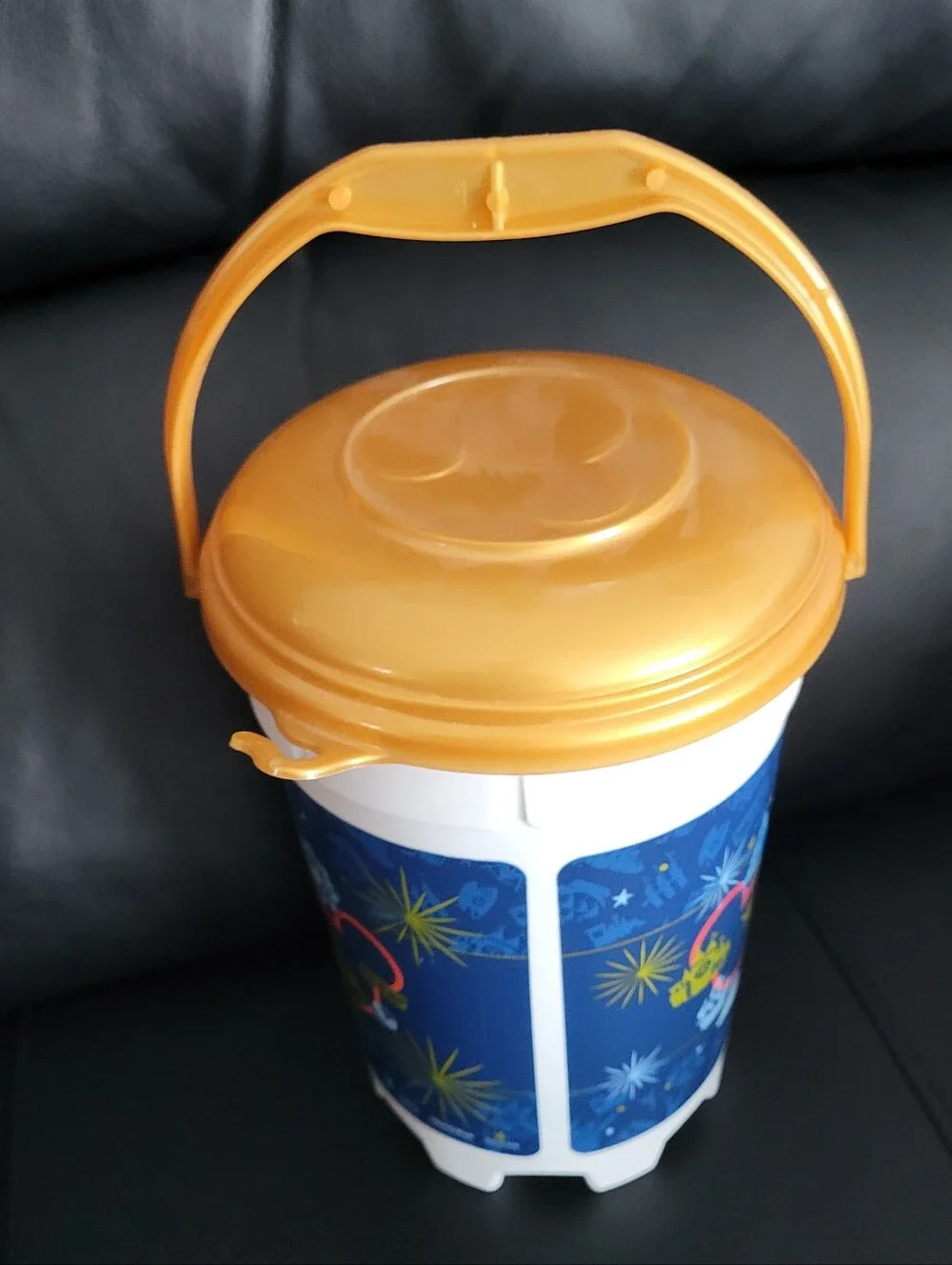 Disney Parks Magic Key Party Popcorn Bucket Collectible, Blue, Gold & White